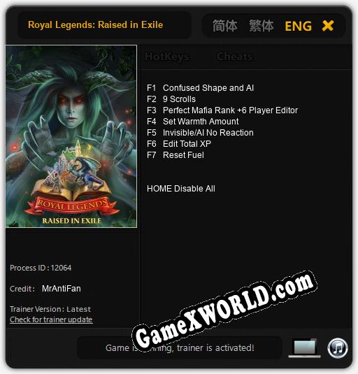 Трейнер для Royal Legends: Raised in Exile [v1.0.3]