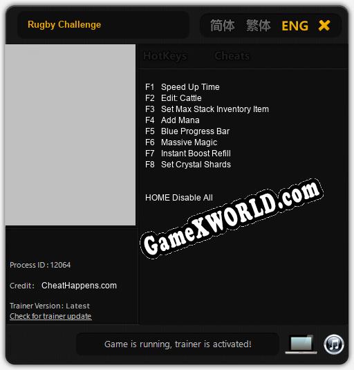 Rugby Challenge: Читы, Трейнер +8 [CheatHappens.com]