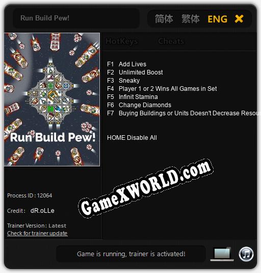 Run Build Pew!: Трейнер +7 [v1.5]