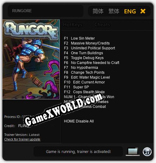 RUNGORE: ТРЕЙНЕР И ЧИТЫ (V1.0.92)