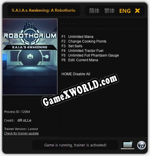 S.A.I.A.s Awakening: A Robothorium Visual Novel: Трейнер +6 [v1.3]