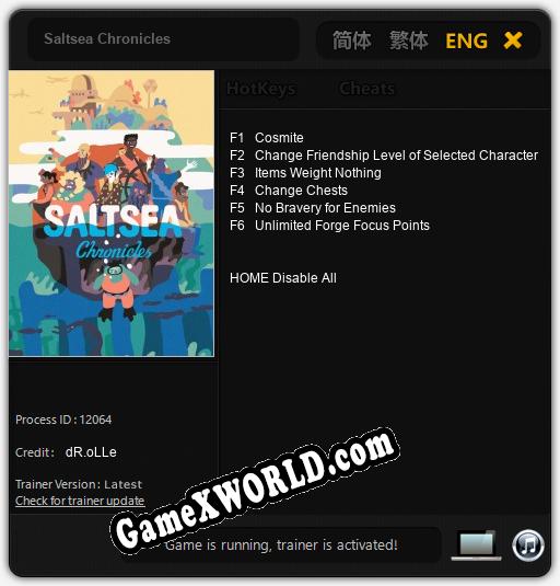 Трейнер для Saltsea Chronicles [v1.0.1]