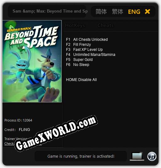 Sam & Max: Beyond Time and Space: Трейнер +6 [v1.9]