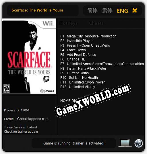 Scarface: The World Is Yours: Читы, Трейнер +12 [CheatHappens.com]