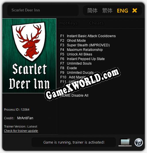Трейнер для Scarlet Deer Inn [v1.0.8]