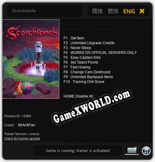 Scorchlands: Трейнер +10 [v1.5]