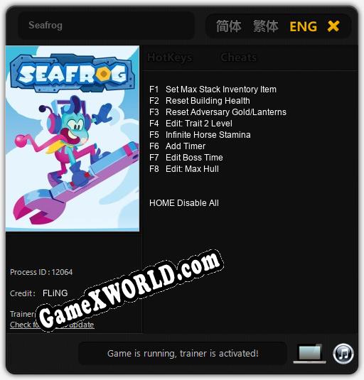 Seafrog: Трейнер +8 [v1.2]