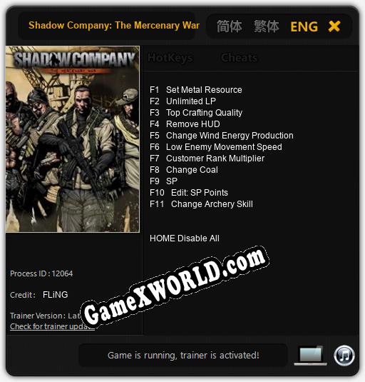 Shadow Company: The Mercenary War: Трейнер +11 [v1.3]
