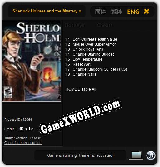 Sherlock Holmes and the Mystery of Osbourne House: Читы, Трейнер +8 [dR.oLLe]