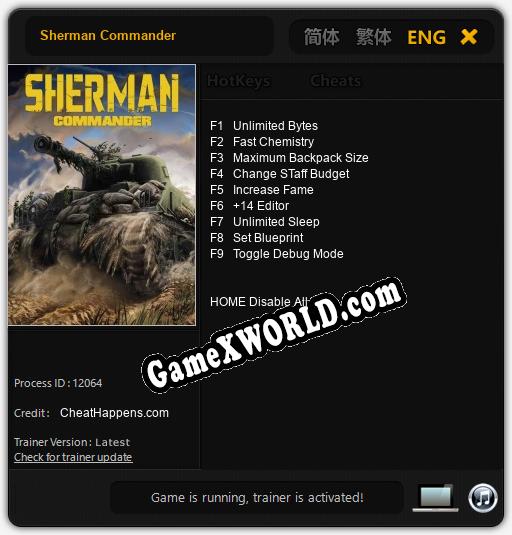 Трейнер для Sherman Commander [v1.0.6]