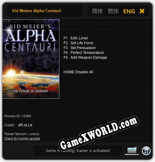 Sid Meiers Alpha Centauri: Трейнер +5 [v1.4]