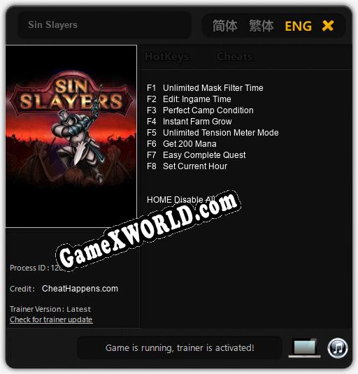 Sin Slayers: Читы, Трейнер +8 [CheatHappens.com]