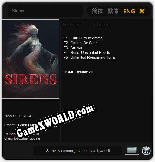 Sirens: Читы, Трейнер +5 [CheatHappens.com]