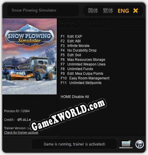 Snow Plowing Simulator: Трейнер +11 [v1.6]