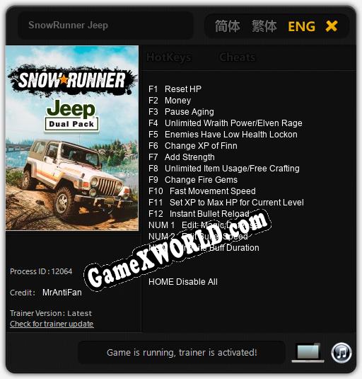 SnowRunner Jeep: Трейнер +15 [v1.7]