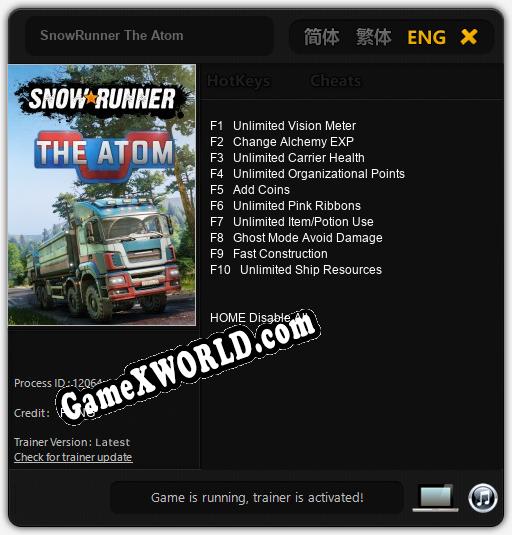 SnowRunner The Atom: Читы, Трейнер +10 [FLiNG]