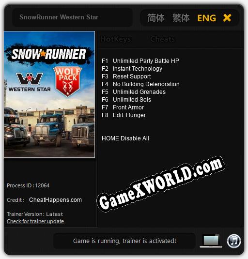 SnowRunner Western Star: Трейнер +8 [v1.5]