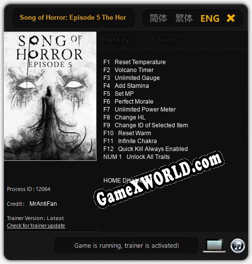 Song of Horror: Episode 5 The Horror and The Song: Читы, Трейнер +13 [MrAntiFan]