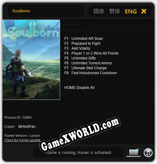 Трейнер для Soulborn [v1.0.9]