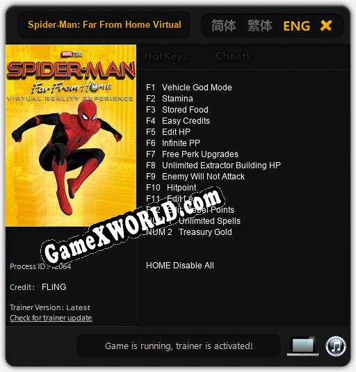 Spider-Man: Far From Home Virtual Reality: Трейнер +14 [v1.5]