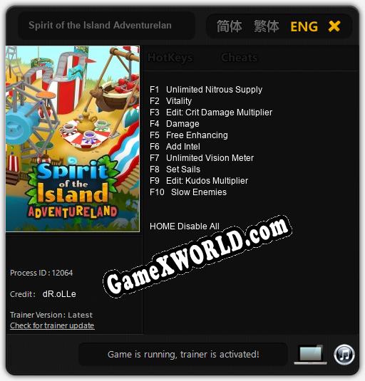 Трейнер для Spirit of the Island Adventureland [v1.0.2]