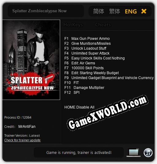 Splatter Zombiecalypse Now: Читы, Трейнер +12 [MrAntiFan]