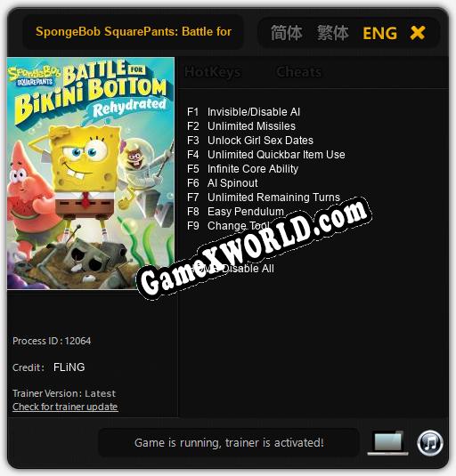 SpongeBob SquarePants: Battle for Bikini Bottom вЂ“ Rehydrated: Трейнер +9 [v1.5]