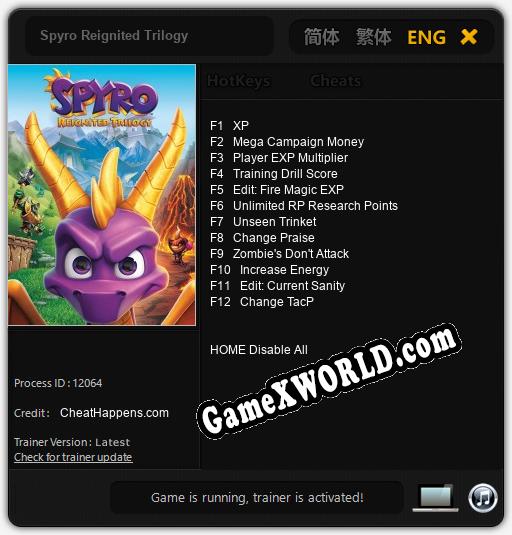 Spyro Reignited Trilogy: Читы, Трейнер +12 [CheatHappens.com]