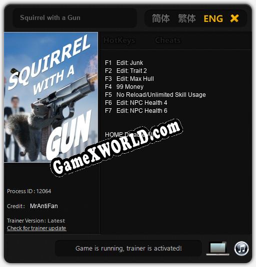 Трейнер для Squirrel with a Gun [v1.0.9]