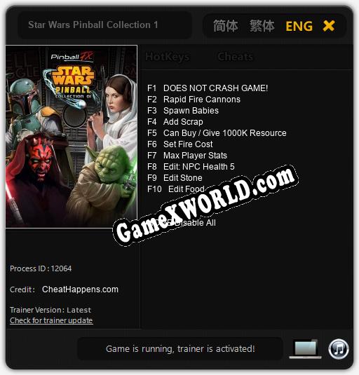 Star Wars Pinball Collection 1: ТРЕЙНЕР И ЧИТЫ (V1.0.65)