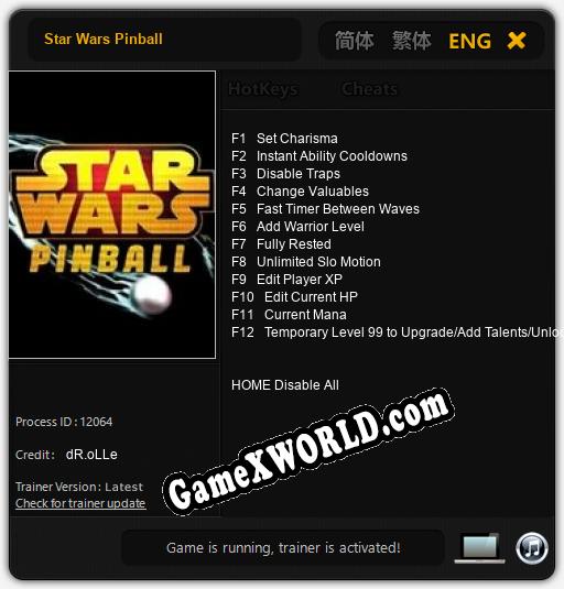 Star Wars Pinball: Читы, Трейнер +12 [dR.oLLe]