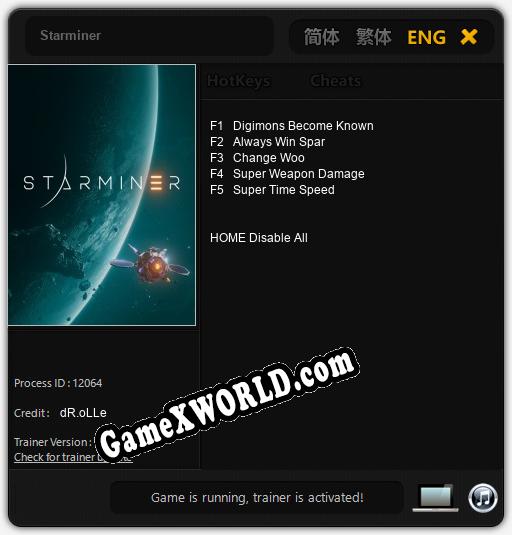 Трейнер для Starminer [v1.0.8]