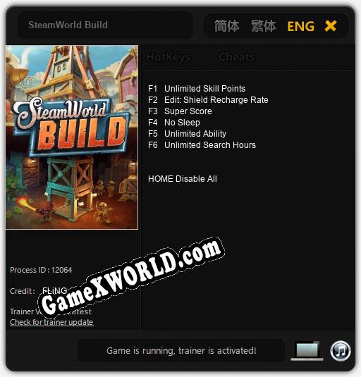 SteamWorld Build: Читы, Трейнер +6 [FLiNG]