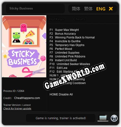 Трейнер для Sticky Business [v1.0.4]