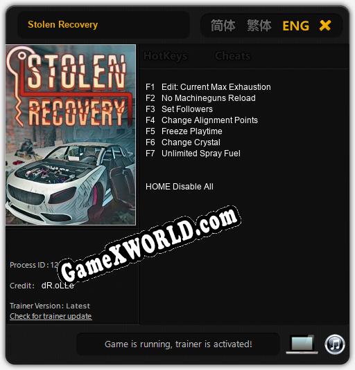 Stolen Recovery: Читы, Трейнер +7 [dR.oLLe]