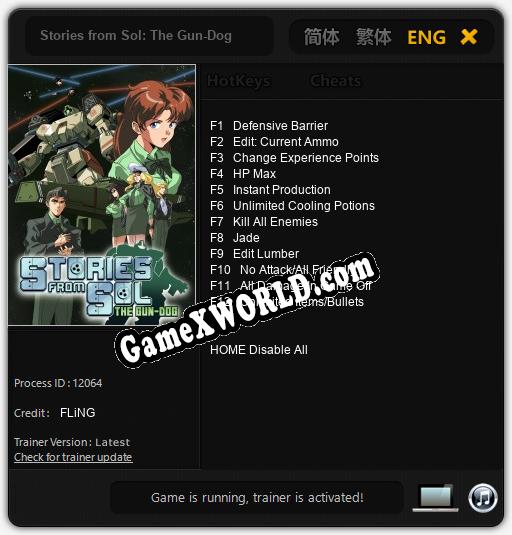 Stories from Sol: The Gun-Dog: Трейнер +12 [v1.6]