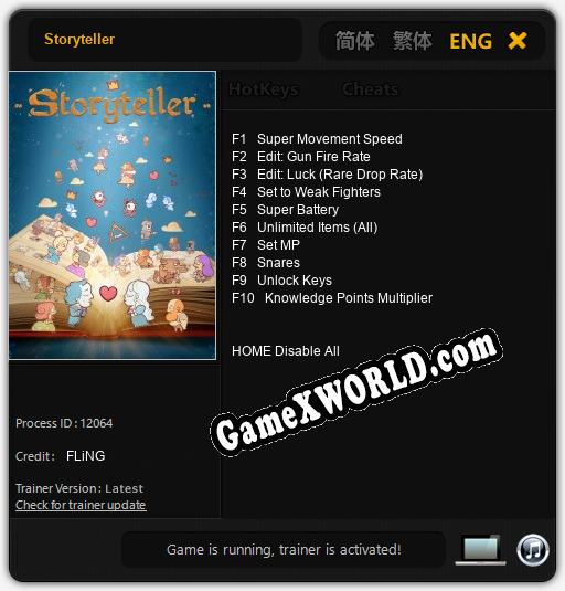 Трейнер для Storyteller [v1.0.3]