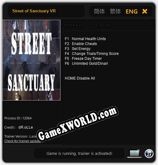 Street of Sanctuary VR: Трейнер +6 [v1.6]