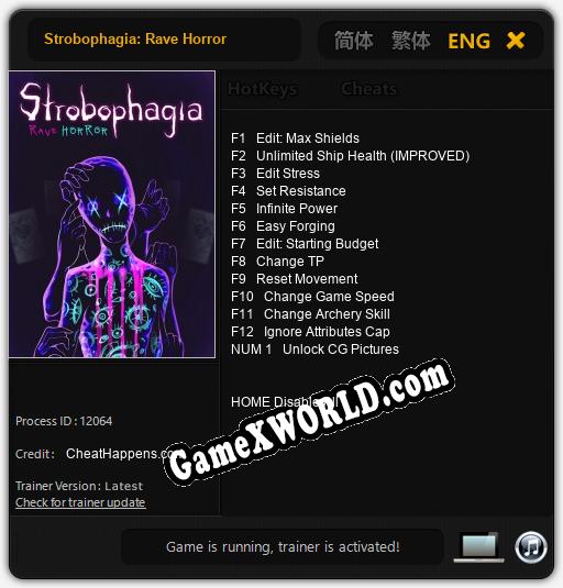 Strobophagia: Rave Horror: ТРЕЙНЕР И ЧИТЫ (V1.0.30)