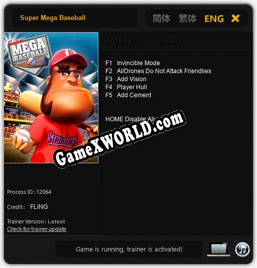 Трейнер для Super Mega Baseball [v1.0.8]