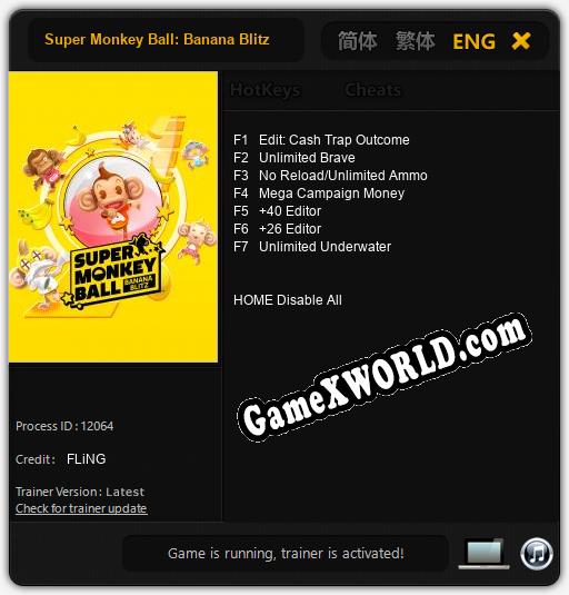 Super Monkey Ball: Banana Blitz: ТРЕЙНЕР И ЧИТЫ (V1.0.68)