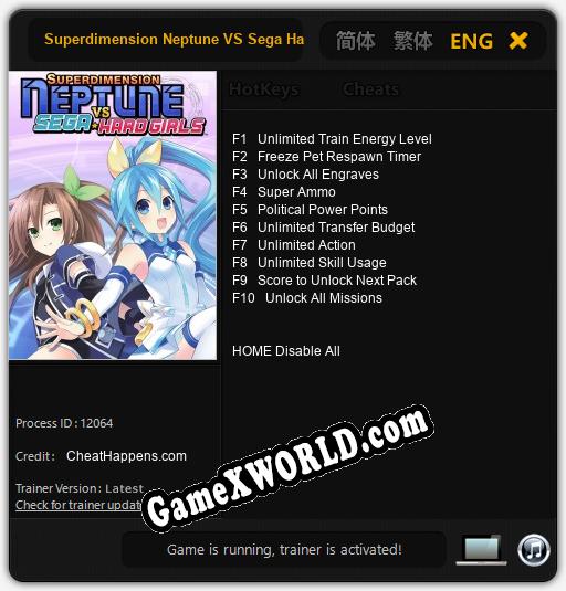 Трейнер для Superdimension Neptune VS Sega Hard Girls [v1.0.4]