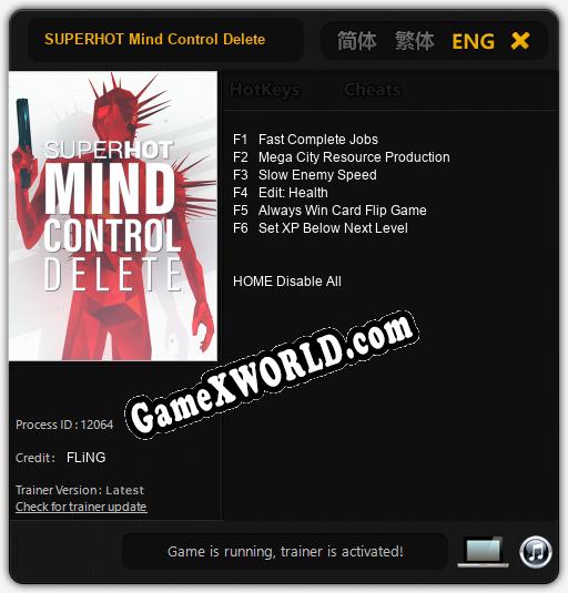 SUPERHOT Mind Control Delete: Трейнер +6 [v1.1]