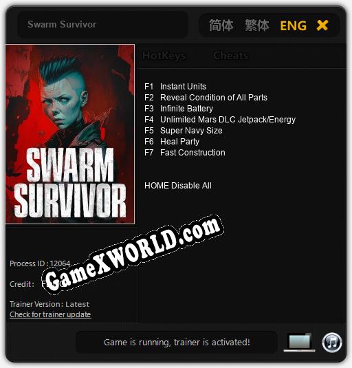 Swarm Survivor: Читы, Трейнер +7 [FLiNG]