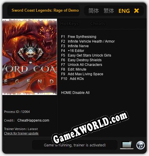 Трейнер для Sword Coast Legends: Rage of Demons [v1.0.4]