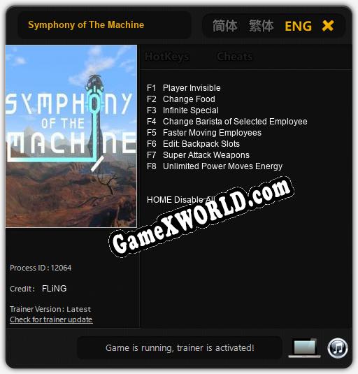 Symphony of The Machine: Трейнер +8 [v1.8]
