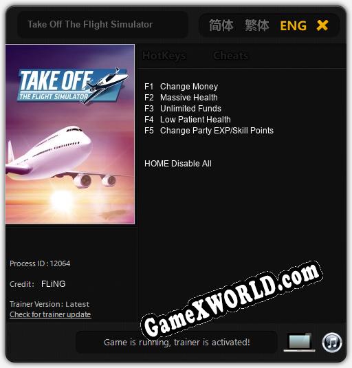 Трейнер для Take Off The Flight Simulator [v1.0.8]