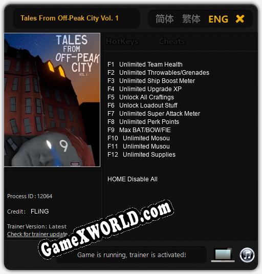 Tales From Off-Peak City Vol. 1: Читы, Трейнер +12 [FLiNG]