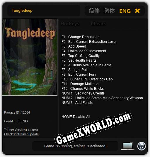 Трейнер для Tangledeep [v1.0.9]