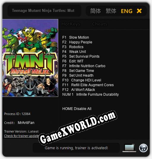 Teenage Mutant Ninja Turtles: Mutant Melee: Читы, Трейнер +13 [MrAntiFan]